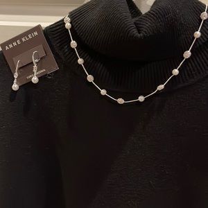 Matching necklace and earrings.